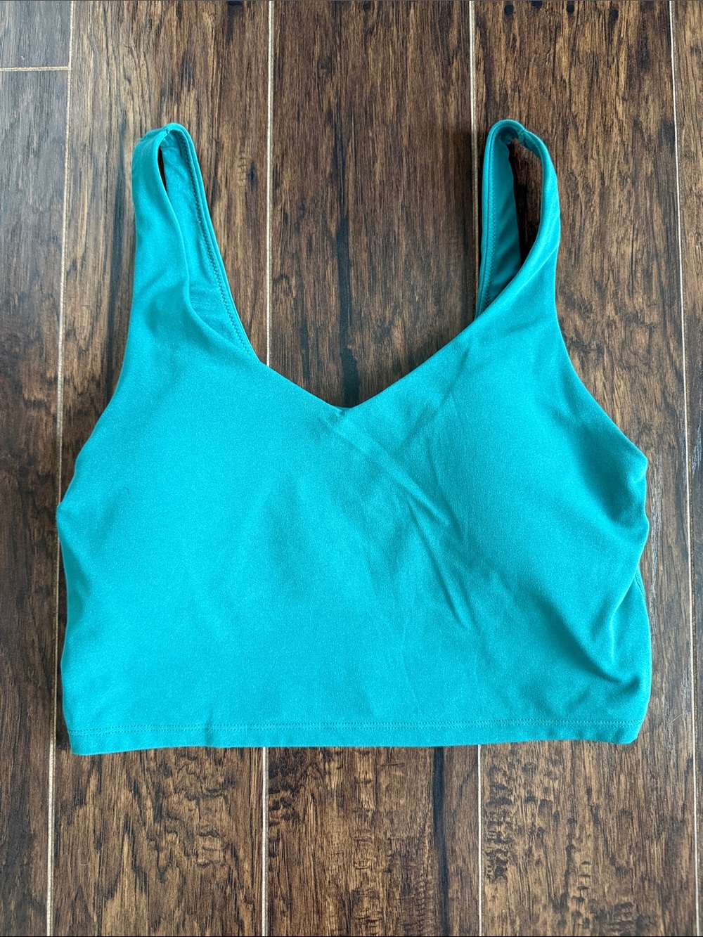 aerie Teal V-Neck Cropped Tank Top